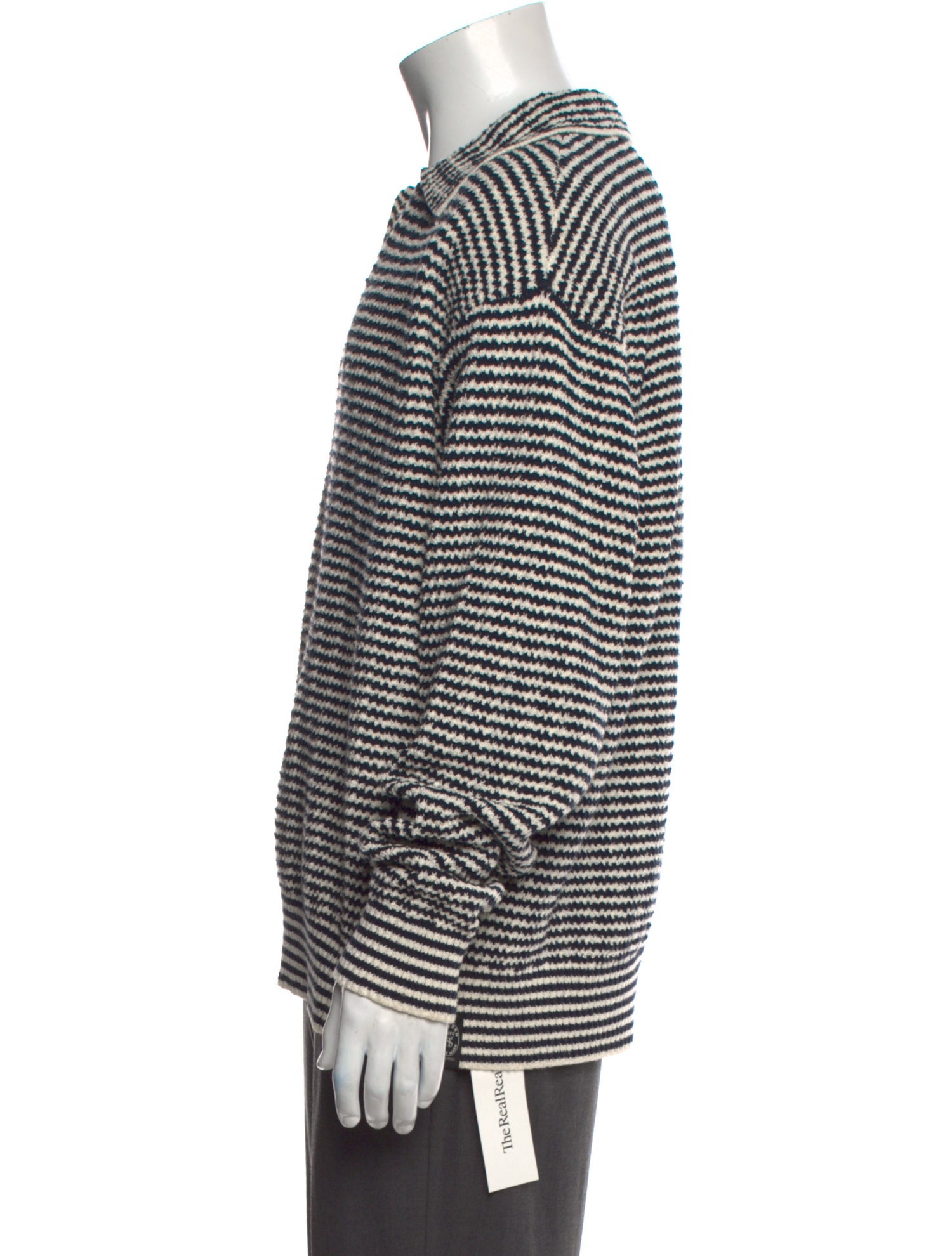 Todd Snyder Striped V-Neck Polo Sweater