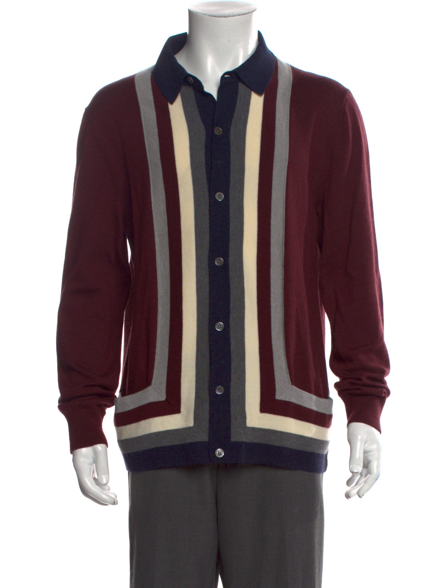 Todd Snyder Merino Wool Striped Polo Sweater