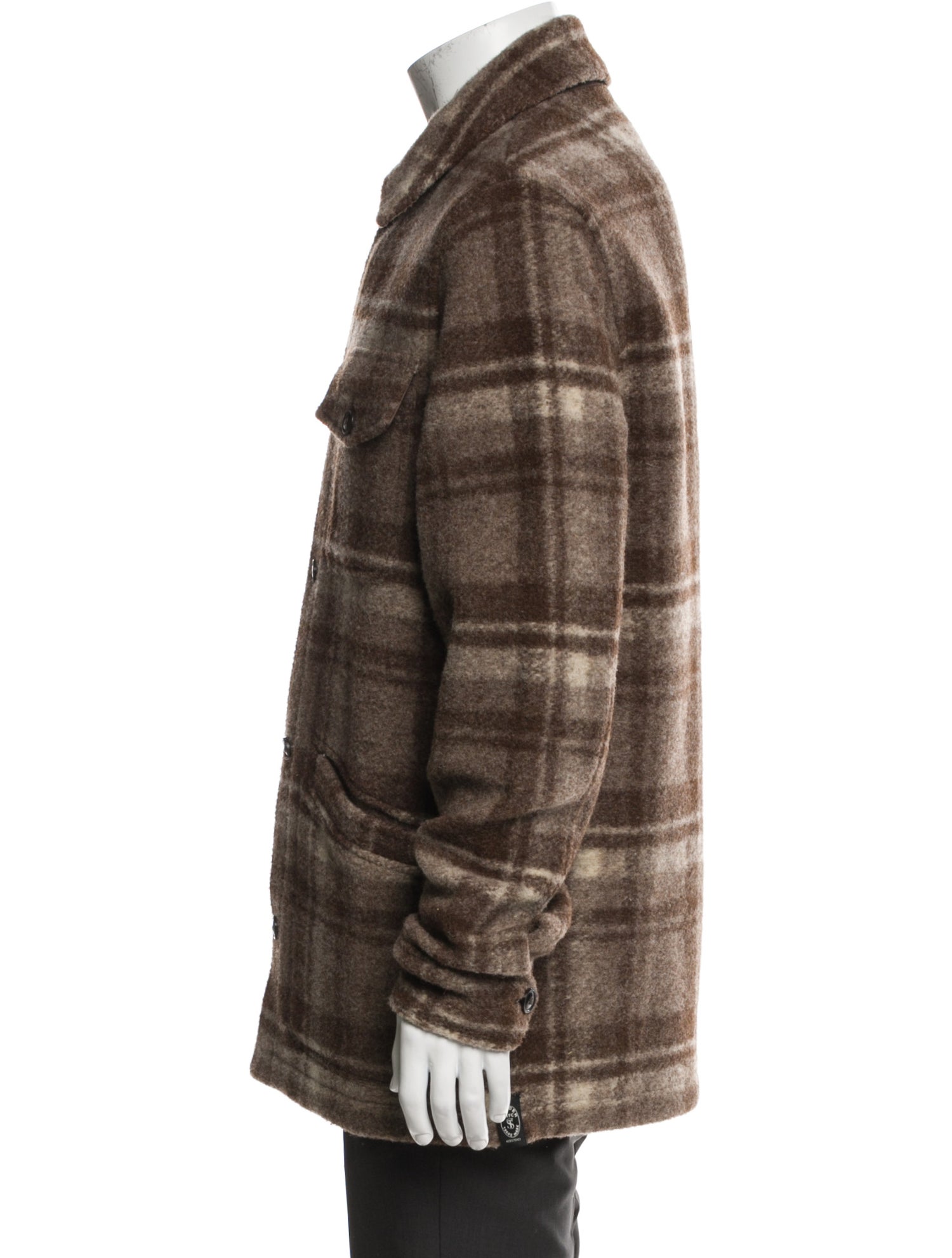 Todd Snyder Virgin Wool Plaid Print Trucker Jacket