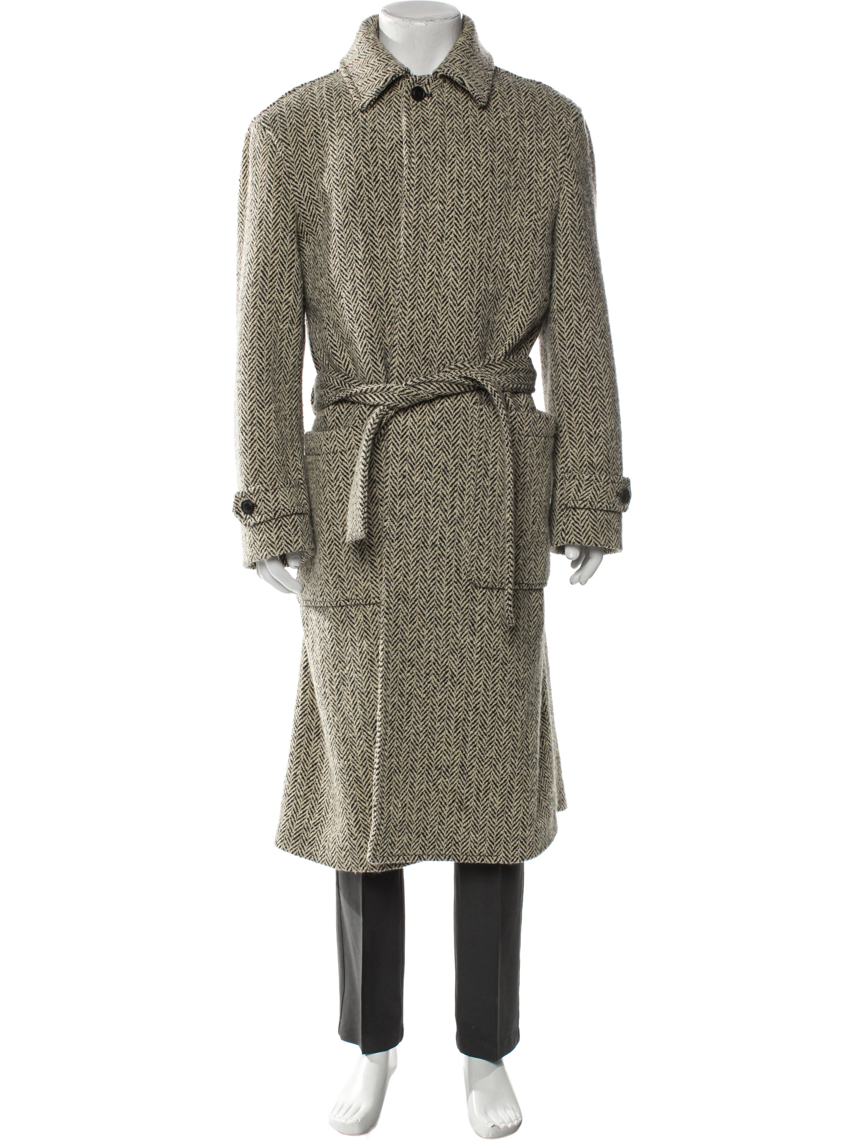 Todd Snyder Virgin Wool Houndstooth Print Trench Coat