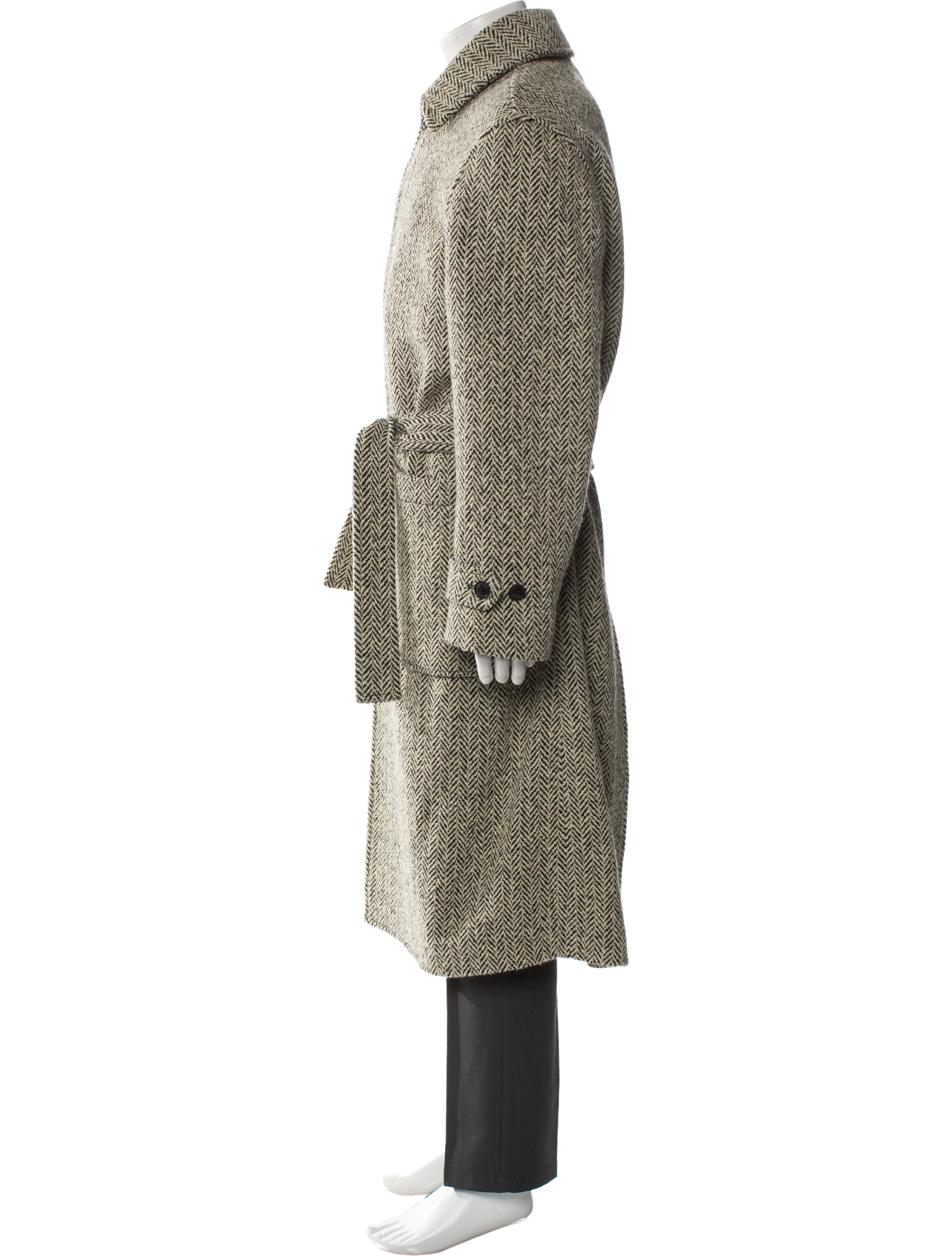 Todd Snyder Virgin Wool Houndstooth Print Trench Coat