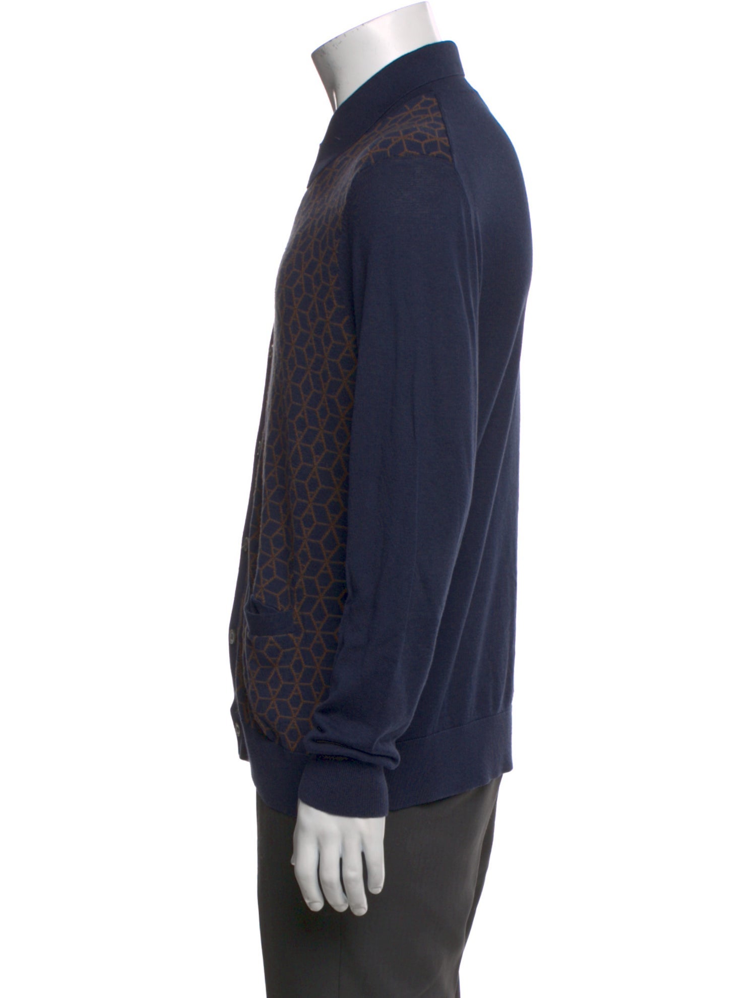 Todd Snyder Printed Mock Neck Cardigan