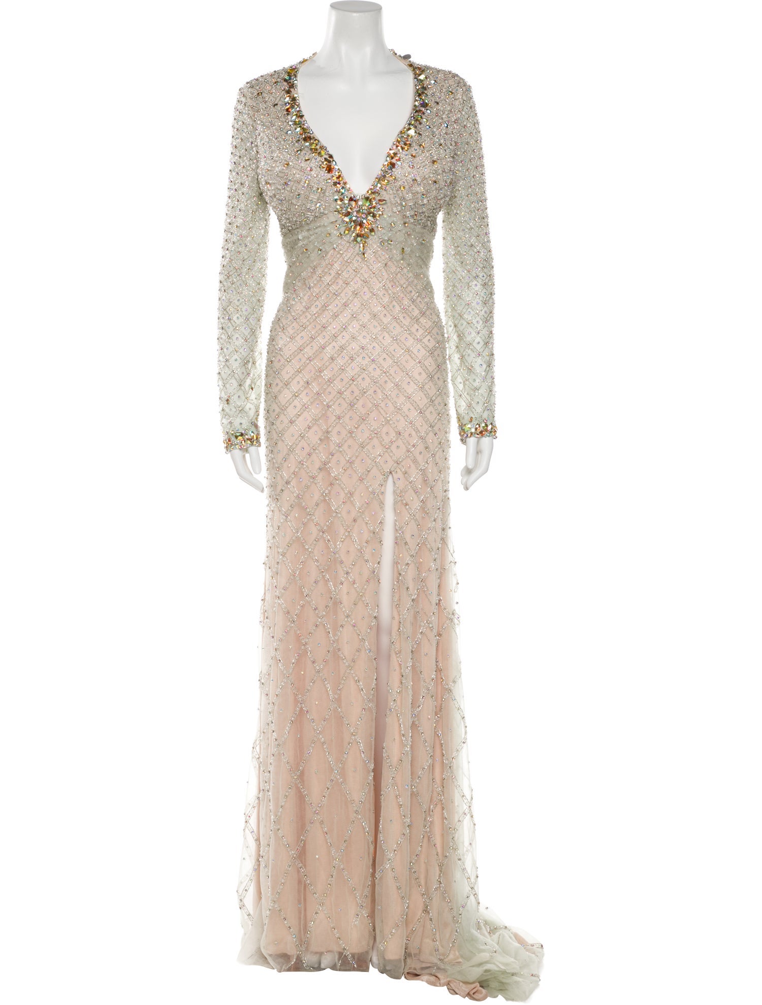 Tony Bowls Evening Patterned Long Dress