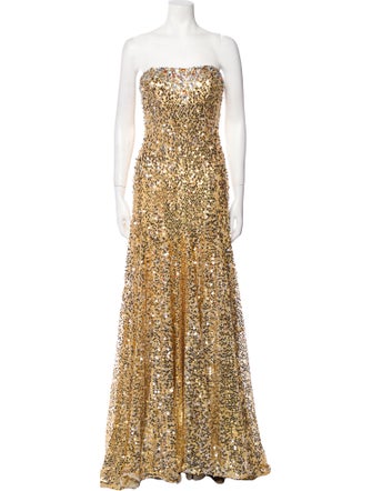 Tony Bowls Evening Patterned Long Dress