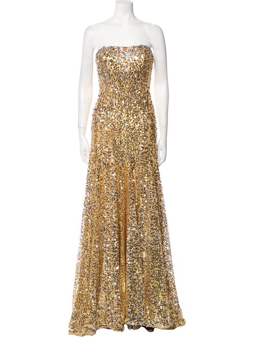 Tony Bowls Evening Patterned Long Dress