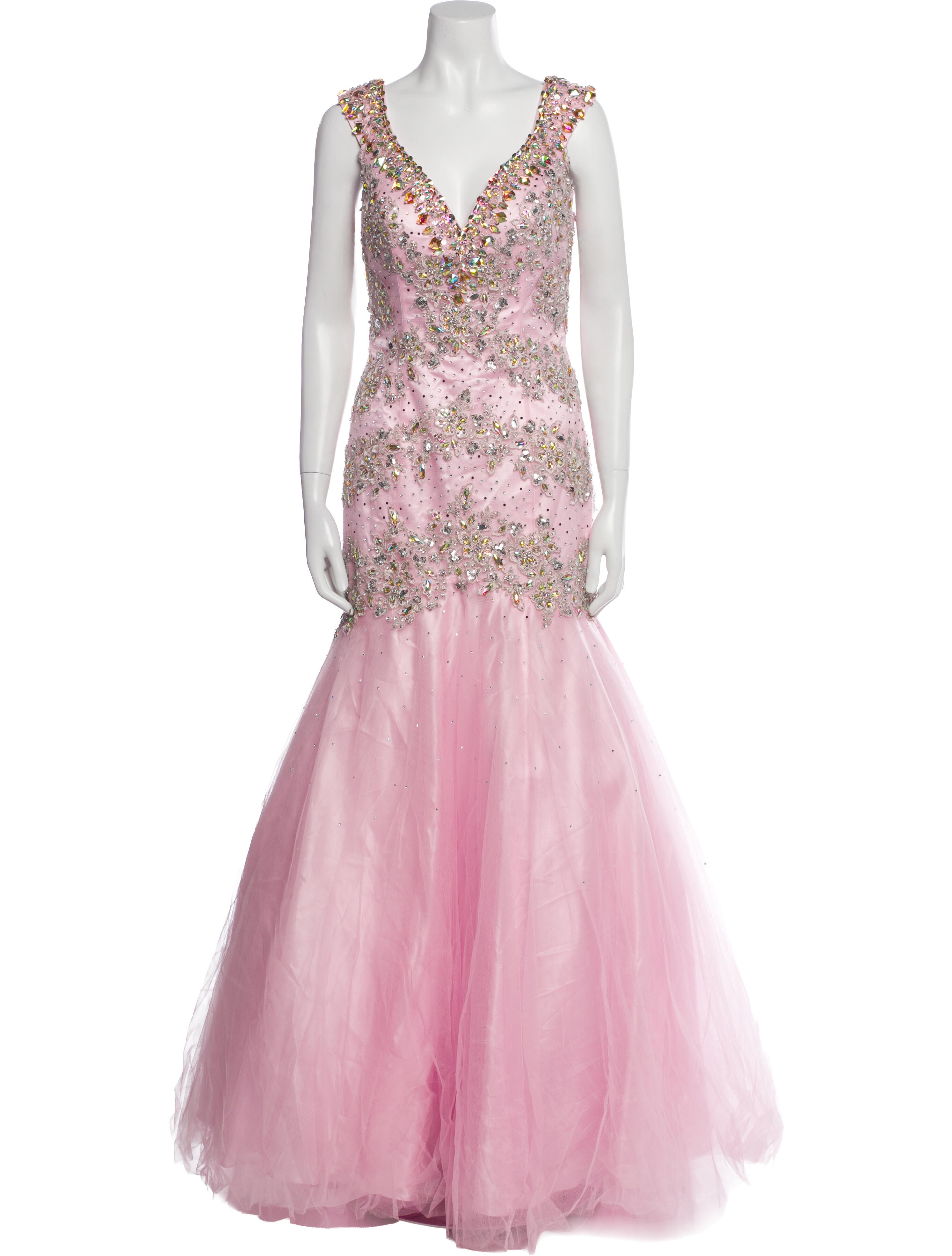 Tony Bowls Evening Printed Long Dress - Pink Dresses, Clothing - WTOEG20069 