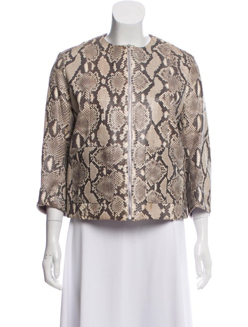 Tome Snakeskin Collarless Jacket Grey