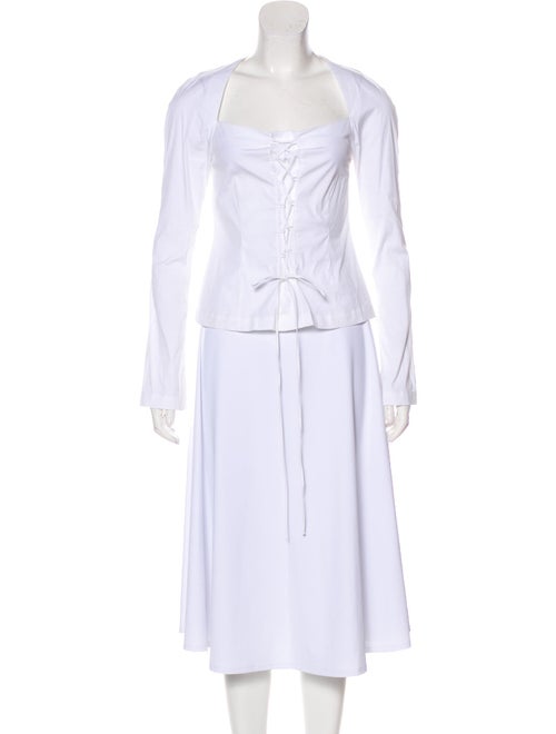 Tome Square Neck Long Sleeve Top White