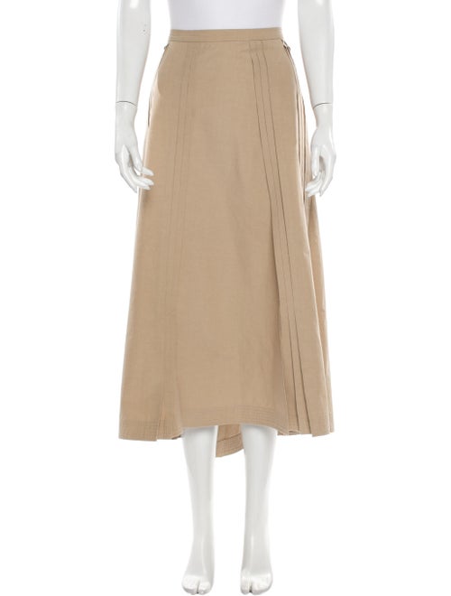 Tome Pleated Accents Midi Length Skirt