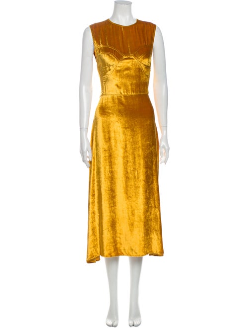 Tome Crew Neck Long Dress Gold