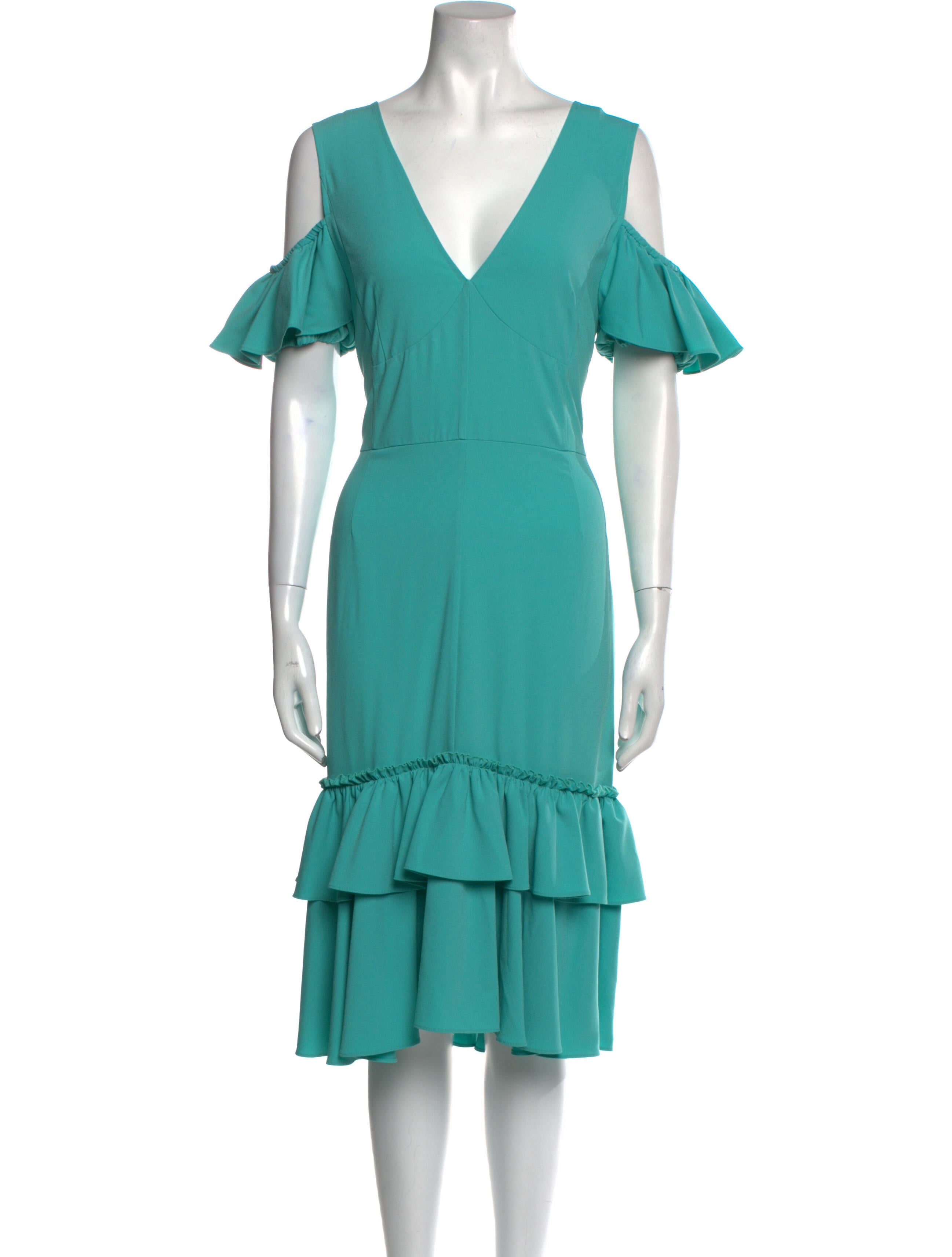 Tome Plunge Neckline Midi Length Dress