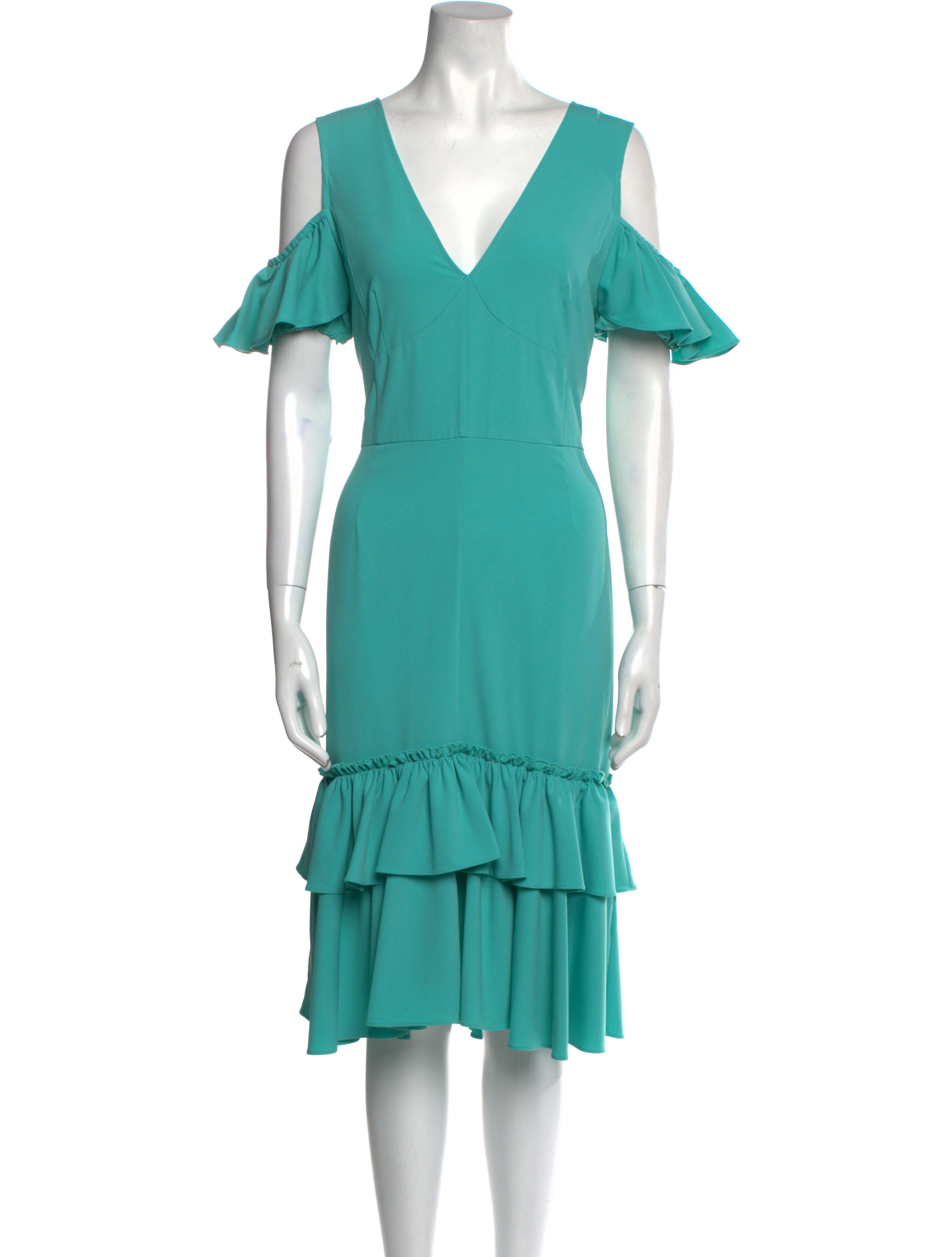 Tome Plunge Neckline Midi Length Dress