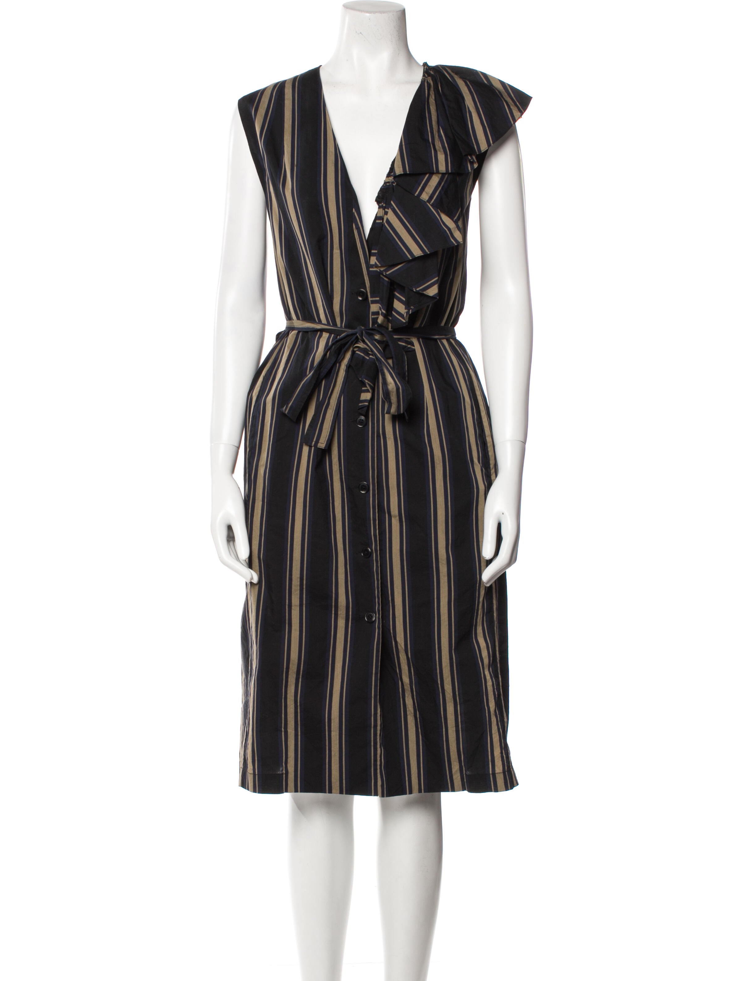 Tome Striped Midi Length Dress