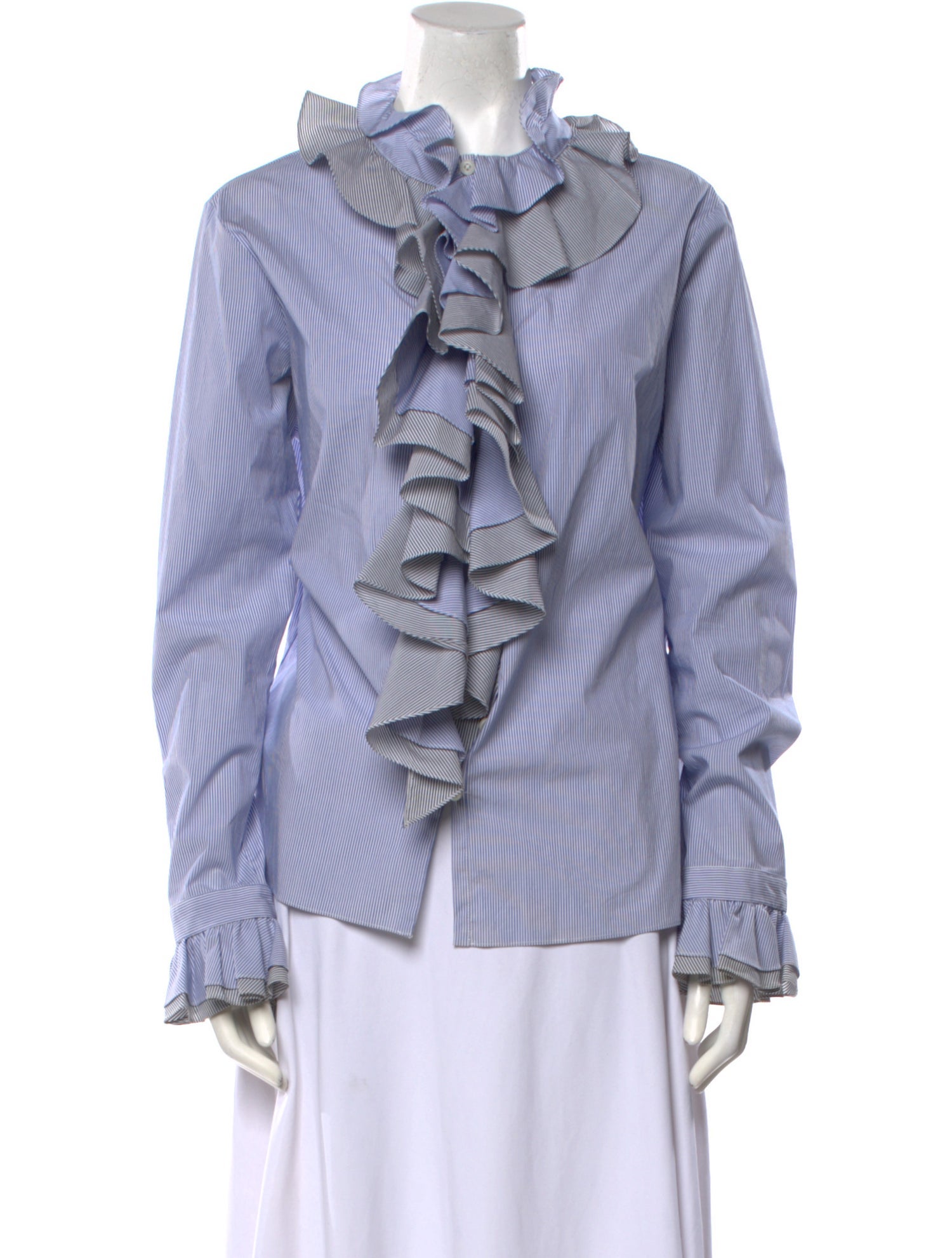 Tome Striped Mock Neck Blouse