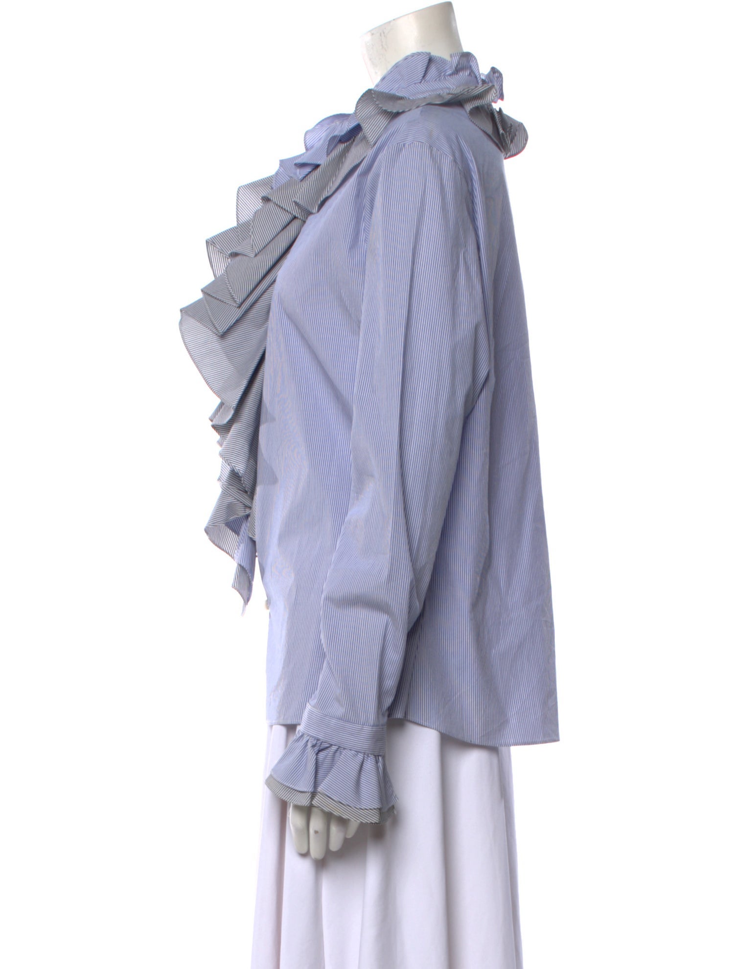 Tome Striped Mock Neck Blouse