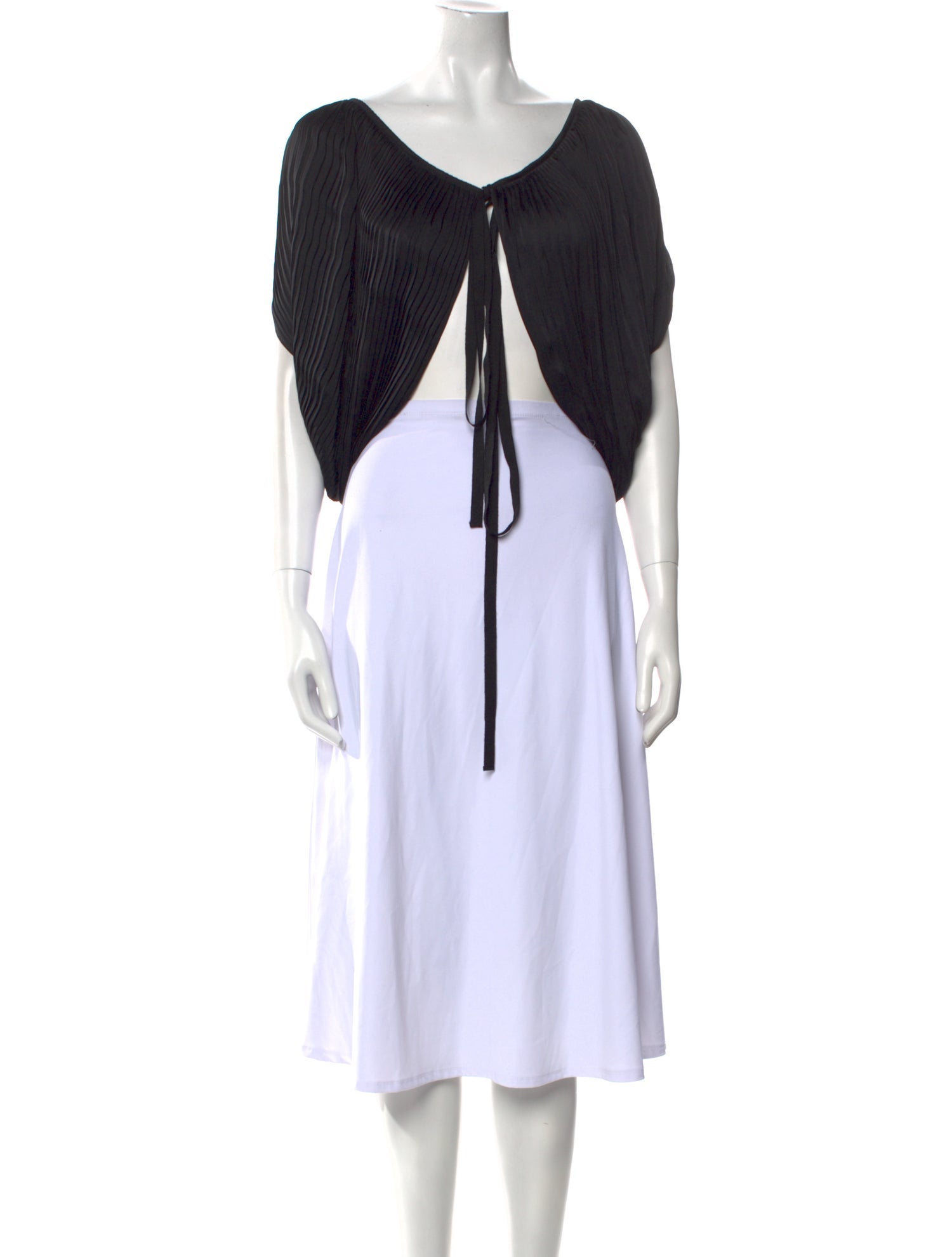 Tome Open Front Three-Quarter Sleeve Crop Top