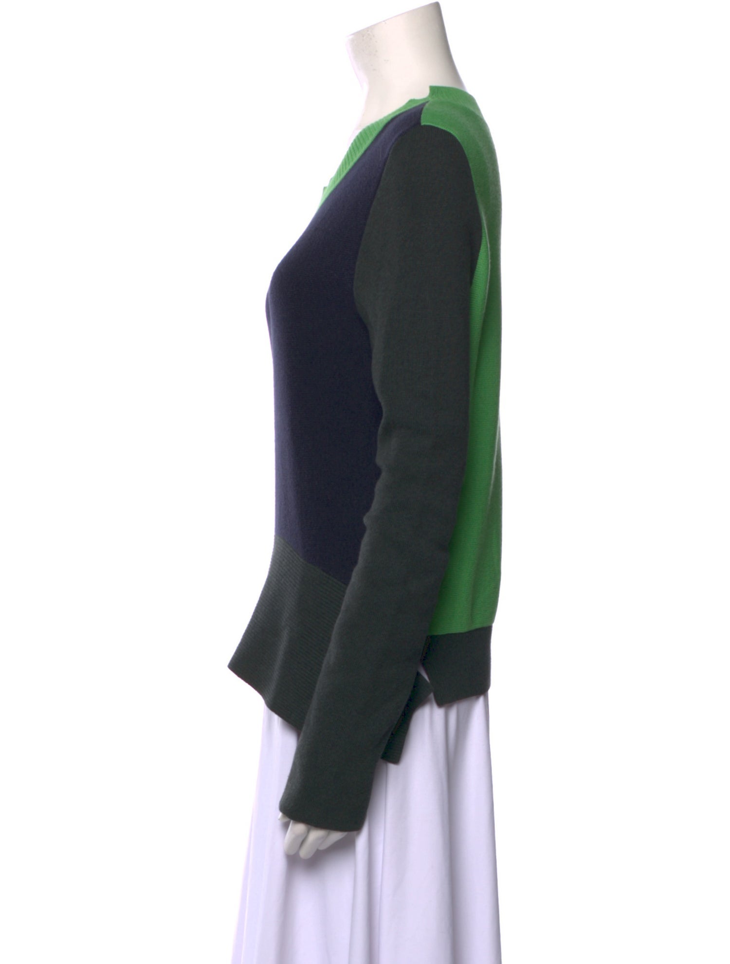 Tome Colorblock Pattern Scoop Neck Sweater