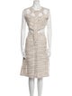 Tome Tweed Pattern Fringe Trim Accent Skirt Suit