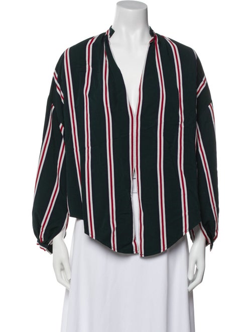 Tome Striped V-Neck Blouse