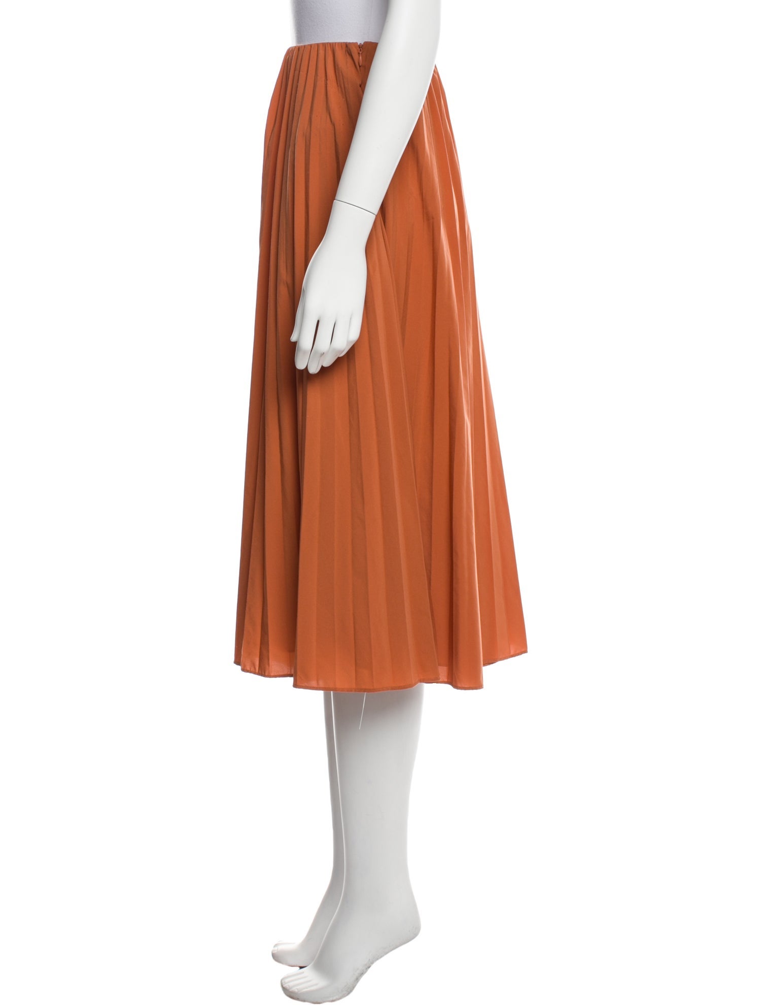 Tome Pleated Accents Midi Length Skirt