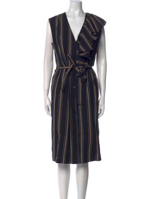 Tome Striped Midi Length Dress