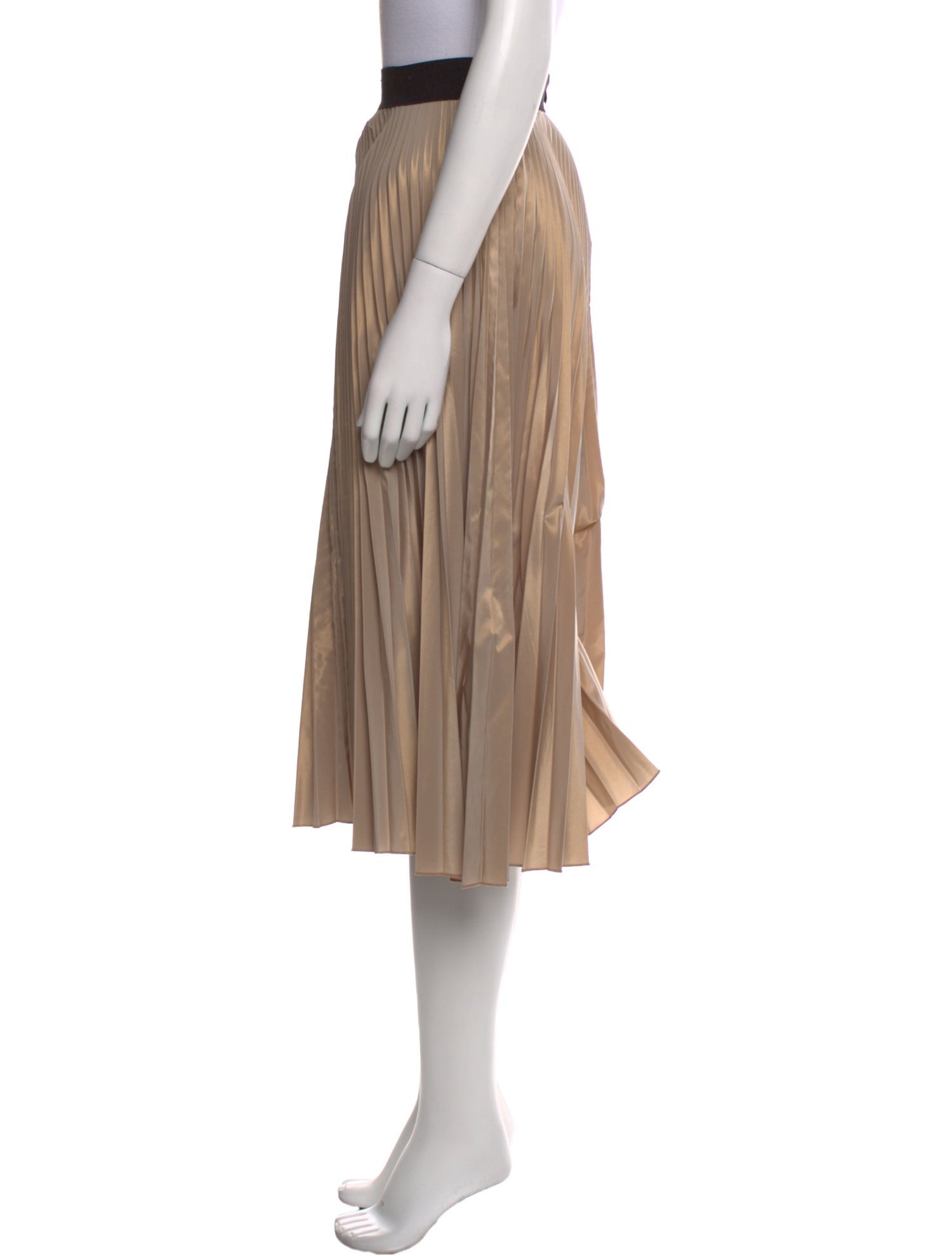 Tome Pleated Accents Midi Length Skirt