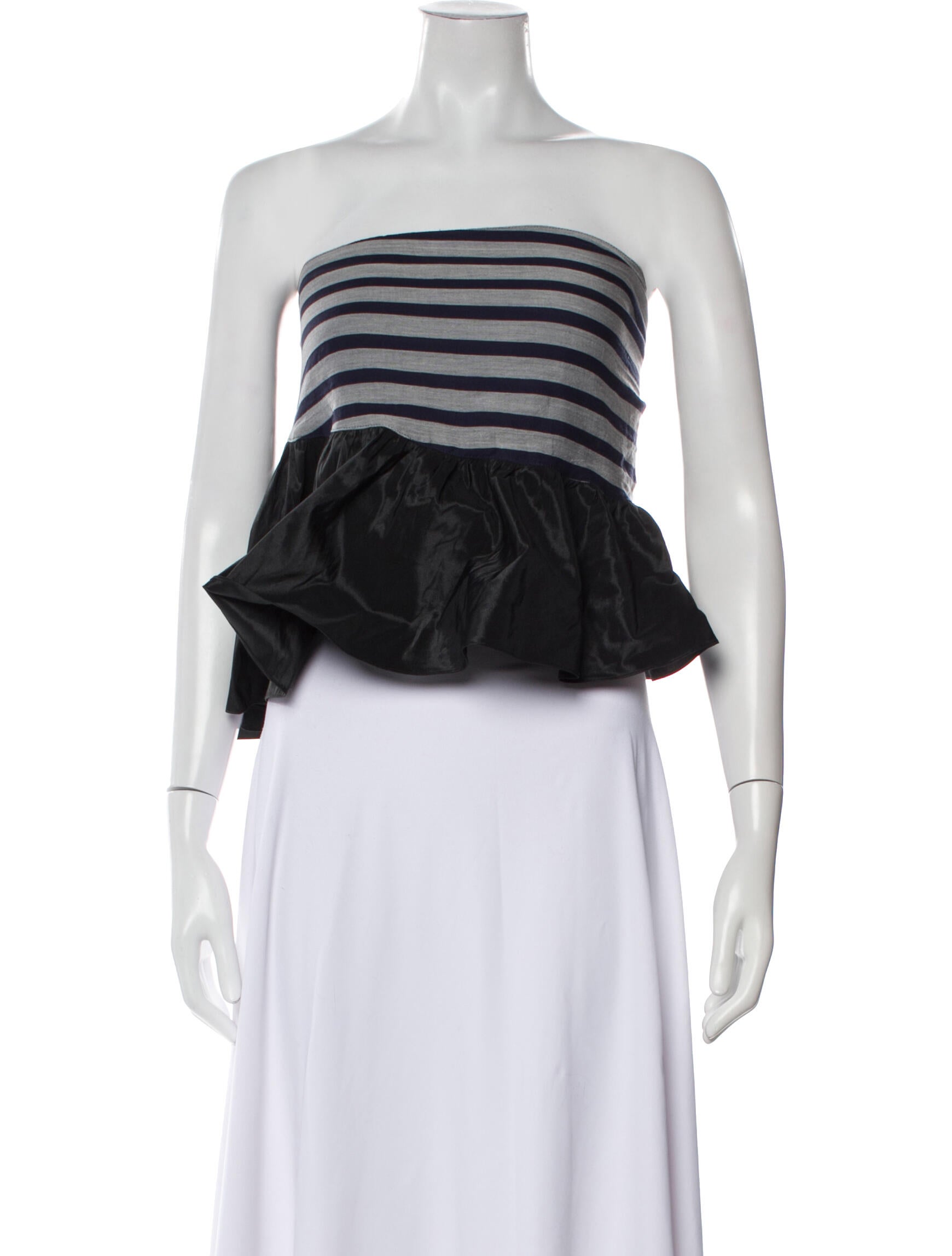 Tome Striped Strapless Crop Top