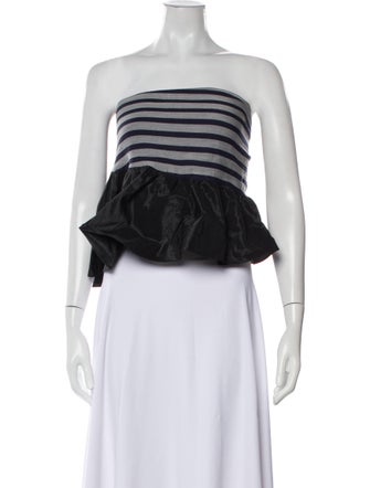 Tome Striped Strapless Crop Top