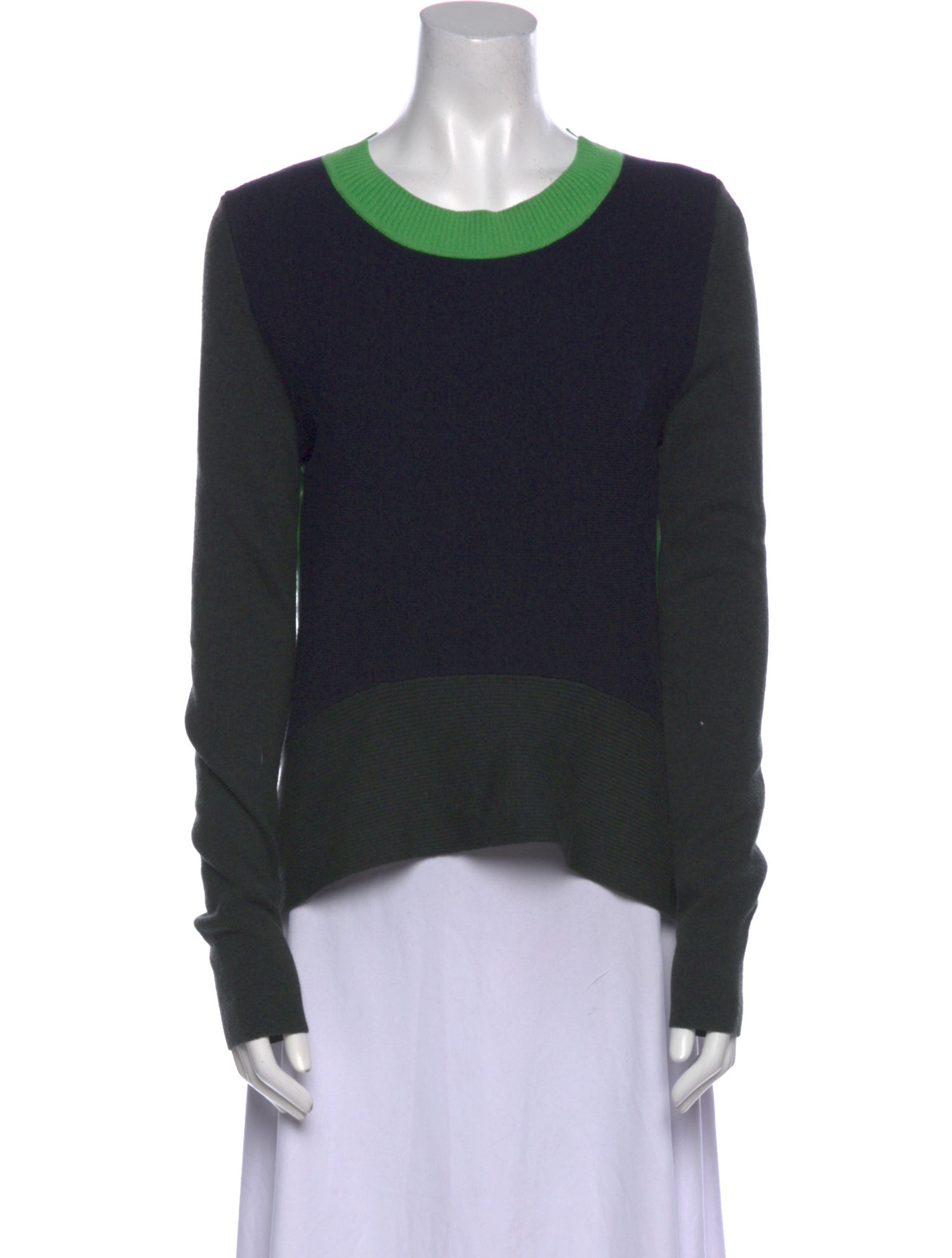 Tome Colorblock Pattern Scoop Neck Sweater