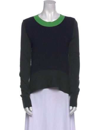 Tome Colorblock Pattern Scoop Neck Sweater