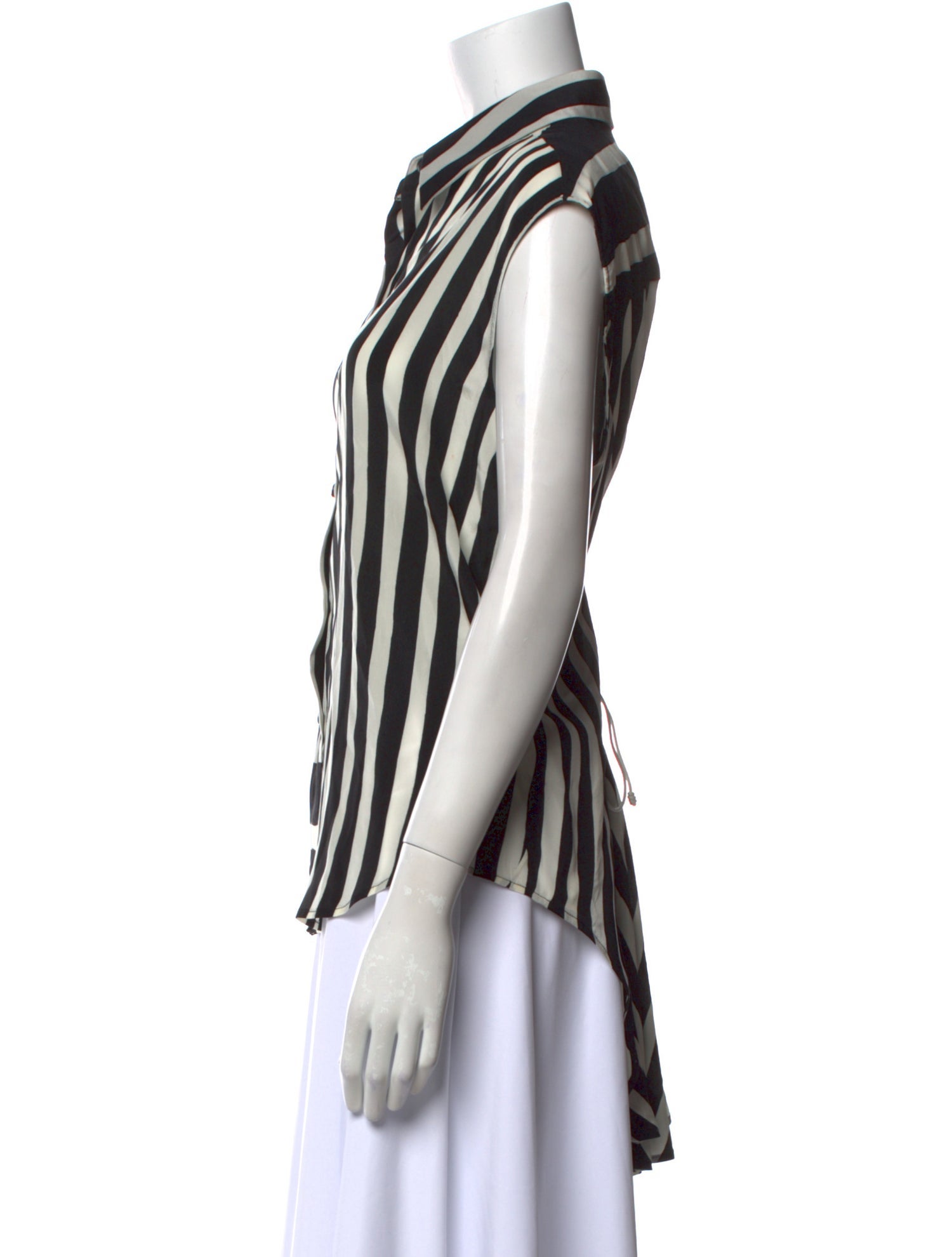 Tome Silk Striped Button-Up Top