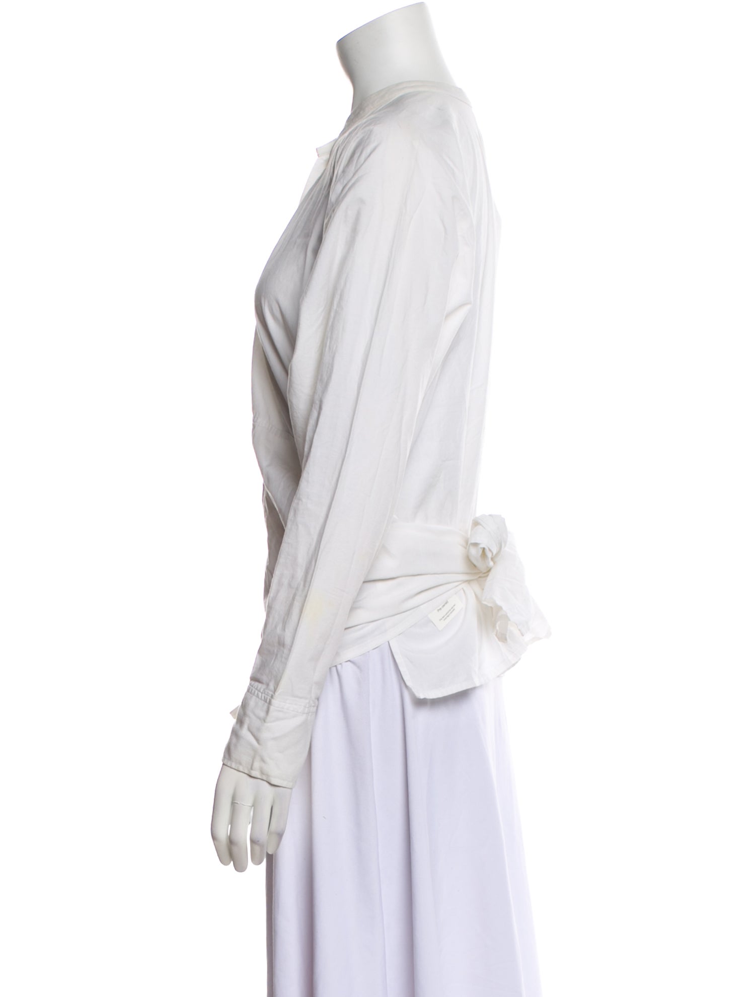 Tome Mock Neck Long Sleeve Button-Up Top