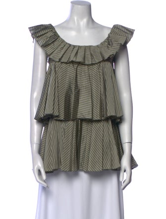 Tome Striped Cowl Neck Blouse