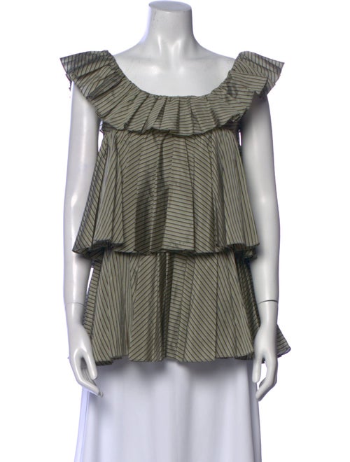 Tome Striped Cowl Neck Blouse