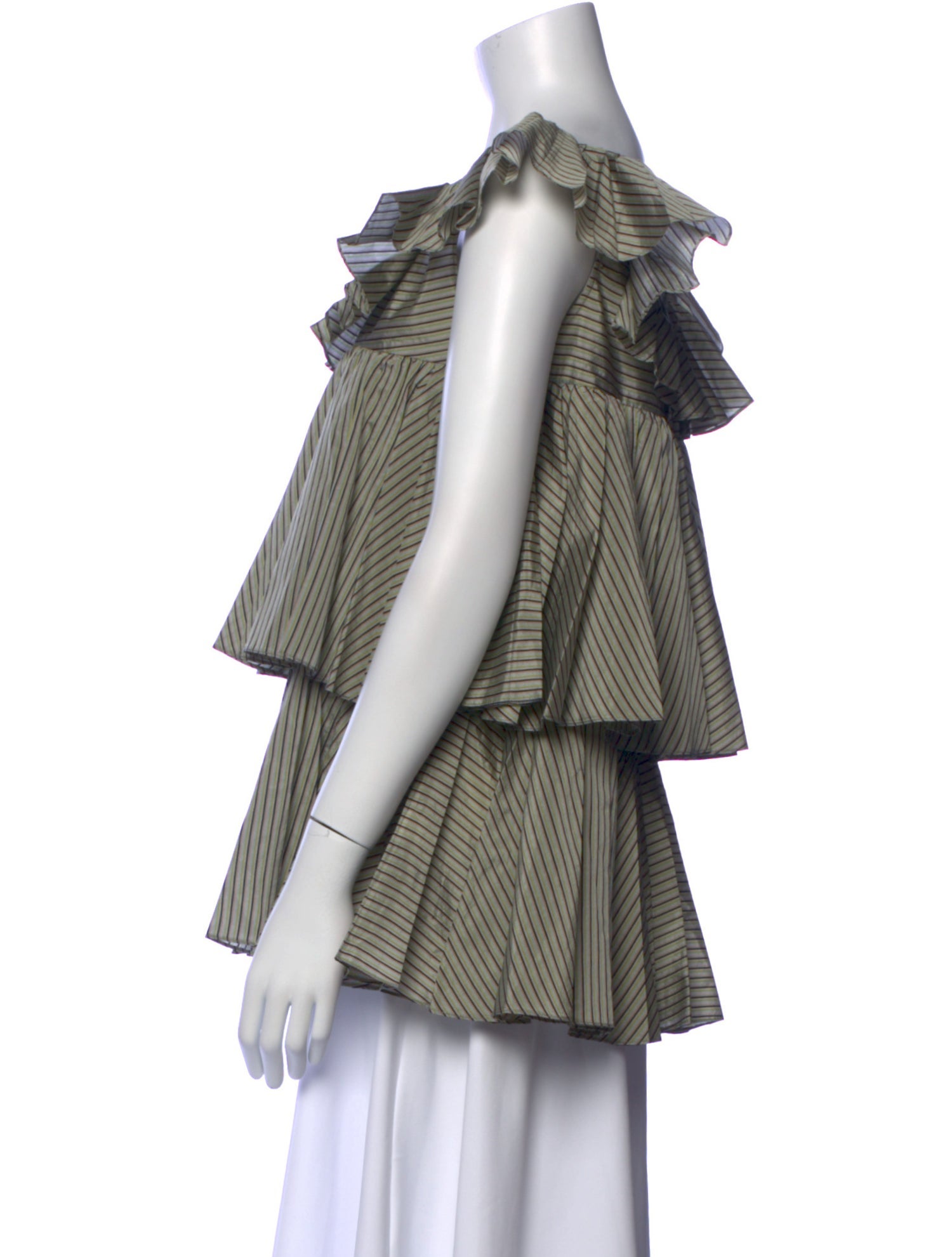 Tome Striped Cowl Neck Blouse