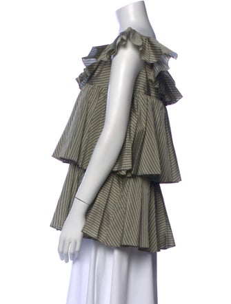 Tome Striped Cowl Neck Blouse