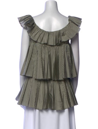 Tome Striped Cowl Neck Blouse