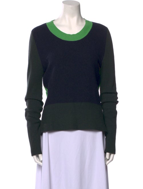 Tome Colorblock Pattern Scoop Neck Sweater