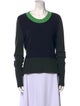 Tome Colorblock Pattern Scoop Neck Sweater