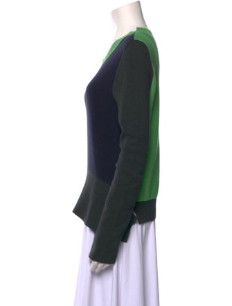 Tome Colorblock Pattern Scoop Neck Sweater