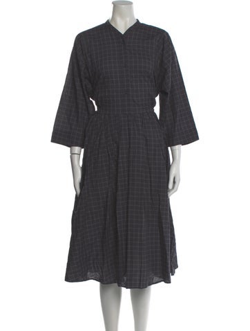 Pre-owned Tome Mock Neck Midi Length Dress W/ Tags In Gray