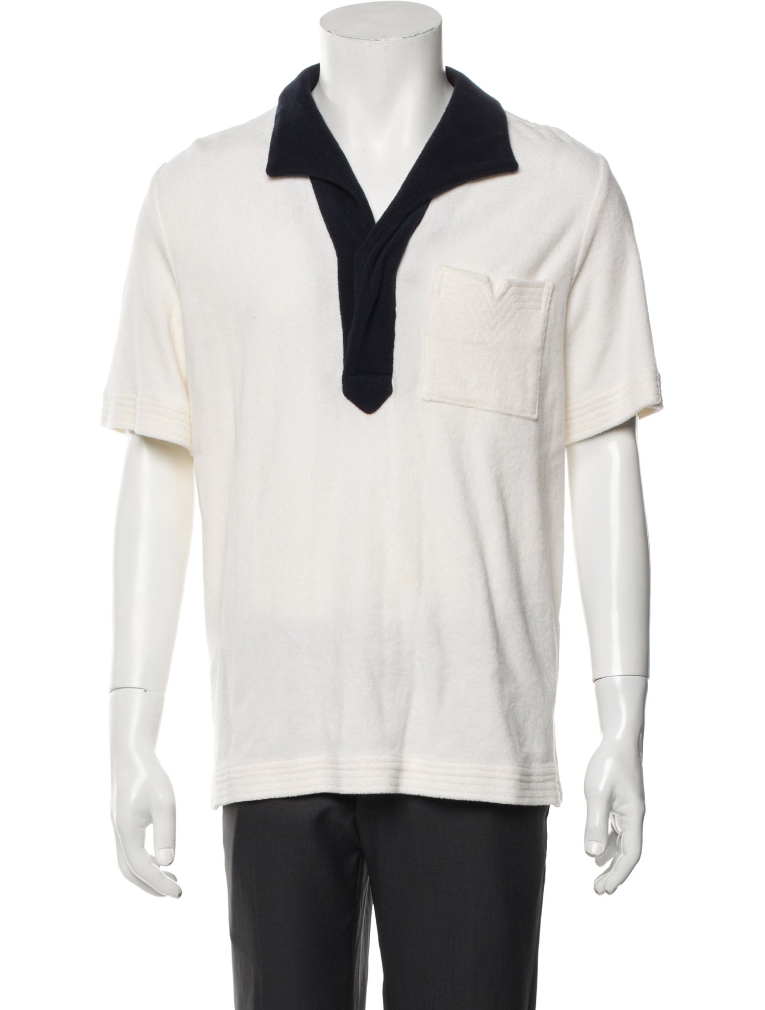 Tombolo Colorblock Pattern V-Neck Polo Shirt