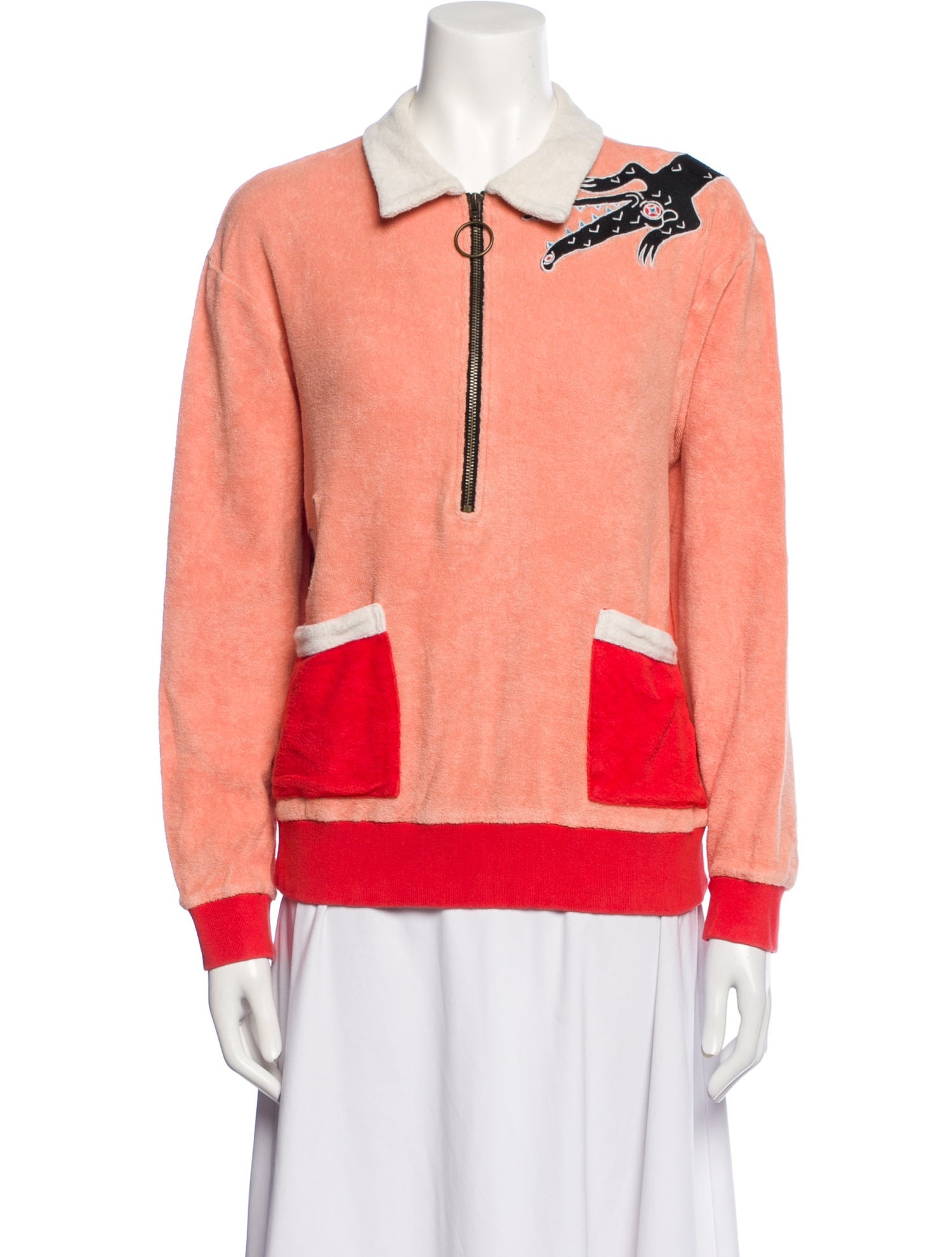 Tombolo Colorblock Pattern Long Sleeve Polo