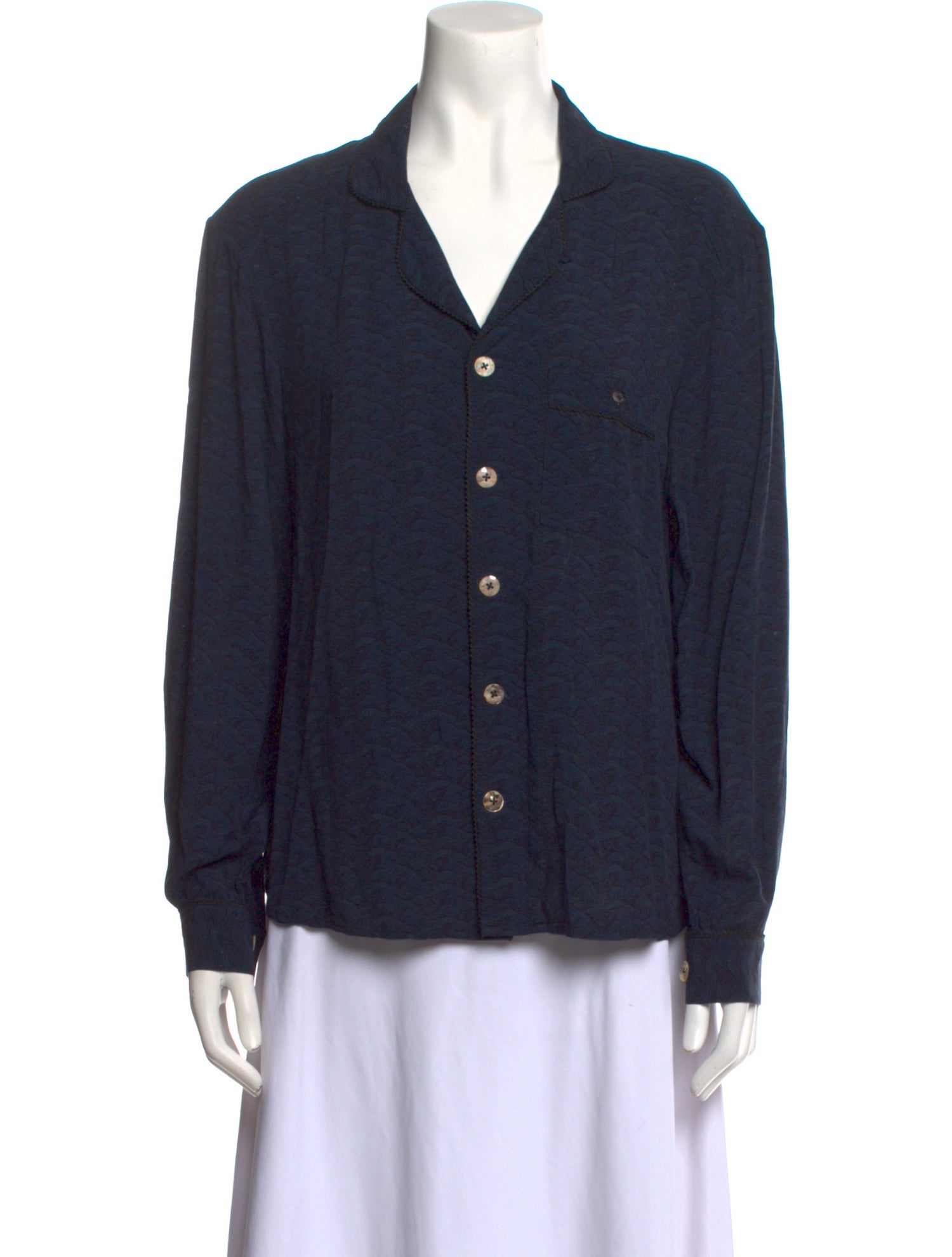 Tombolo Long Sleeve Button-Up Top