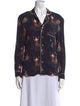 Tombolo Floral Print Long Sleeve Button-Up Top