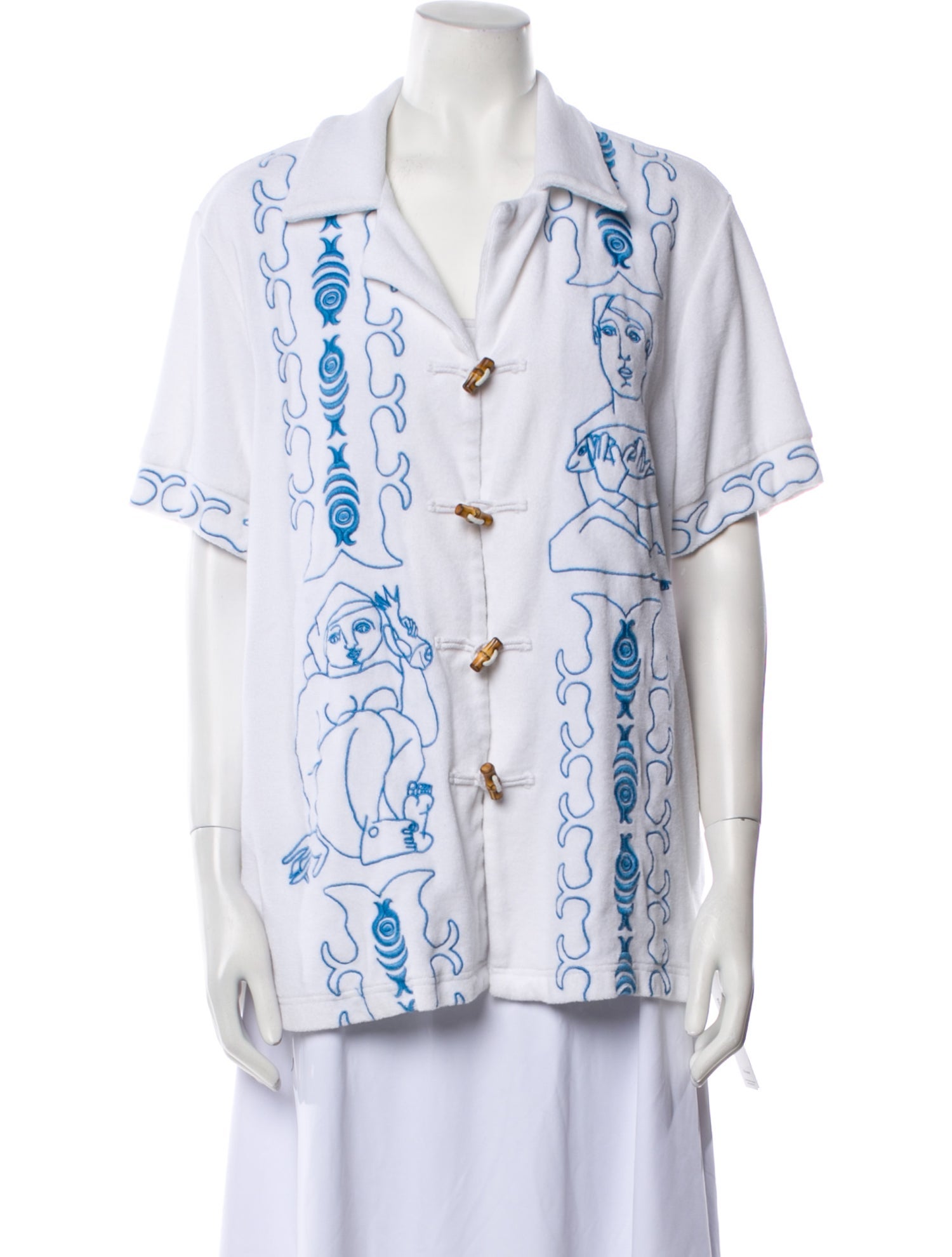 Tombolo Printed Embroidered Accent Cover-Up