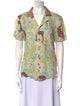 Tombolo Printed Short Sleeve Button-Up Top