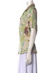 Tombolo Printed Short Sleeve Button-Up Top