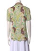 Tombolo Printed Short Sleeve Button-Up Top