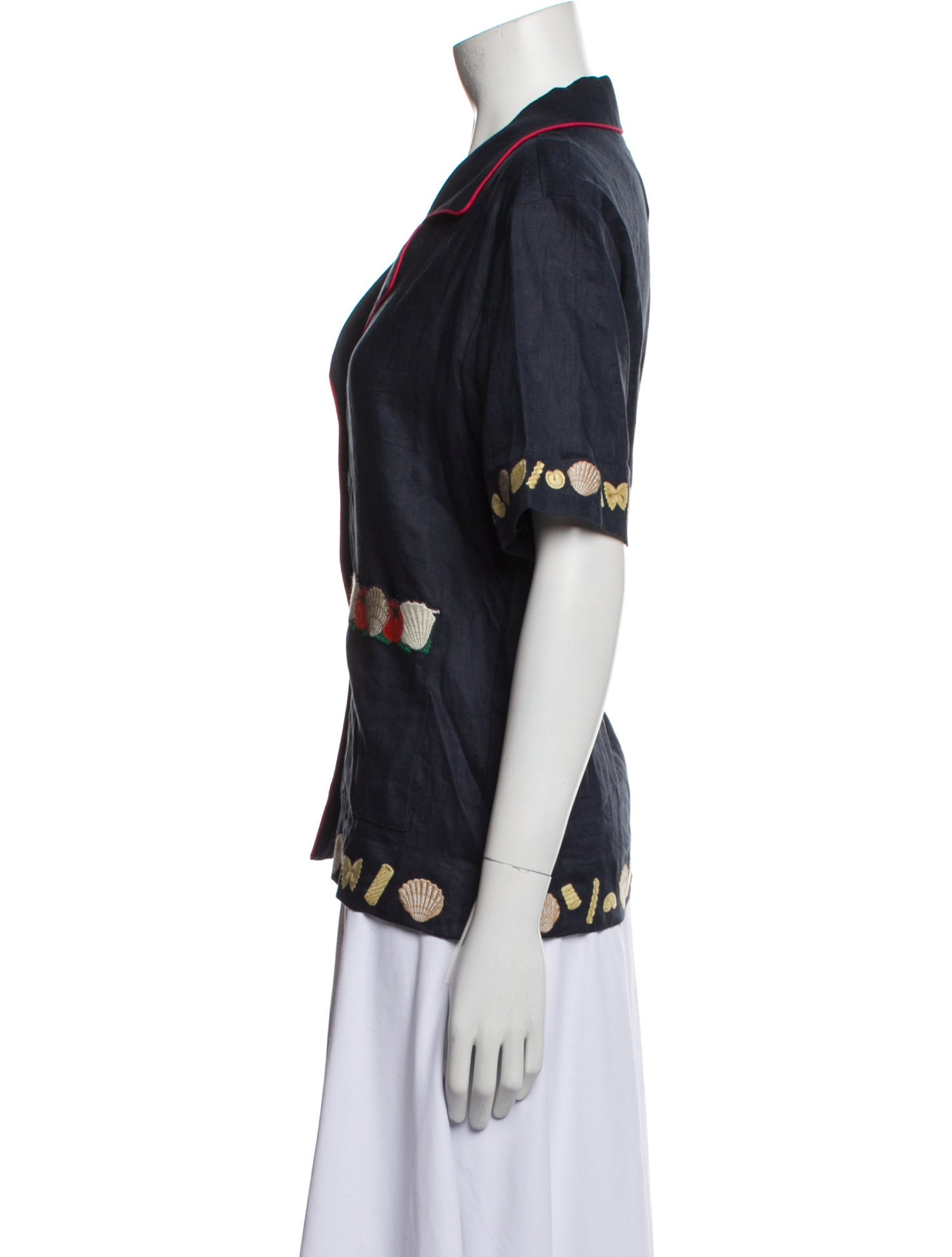 Tombolo Linen Printed Button-Up Top w/ Tags